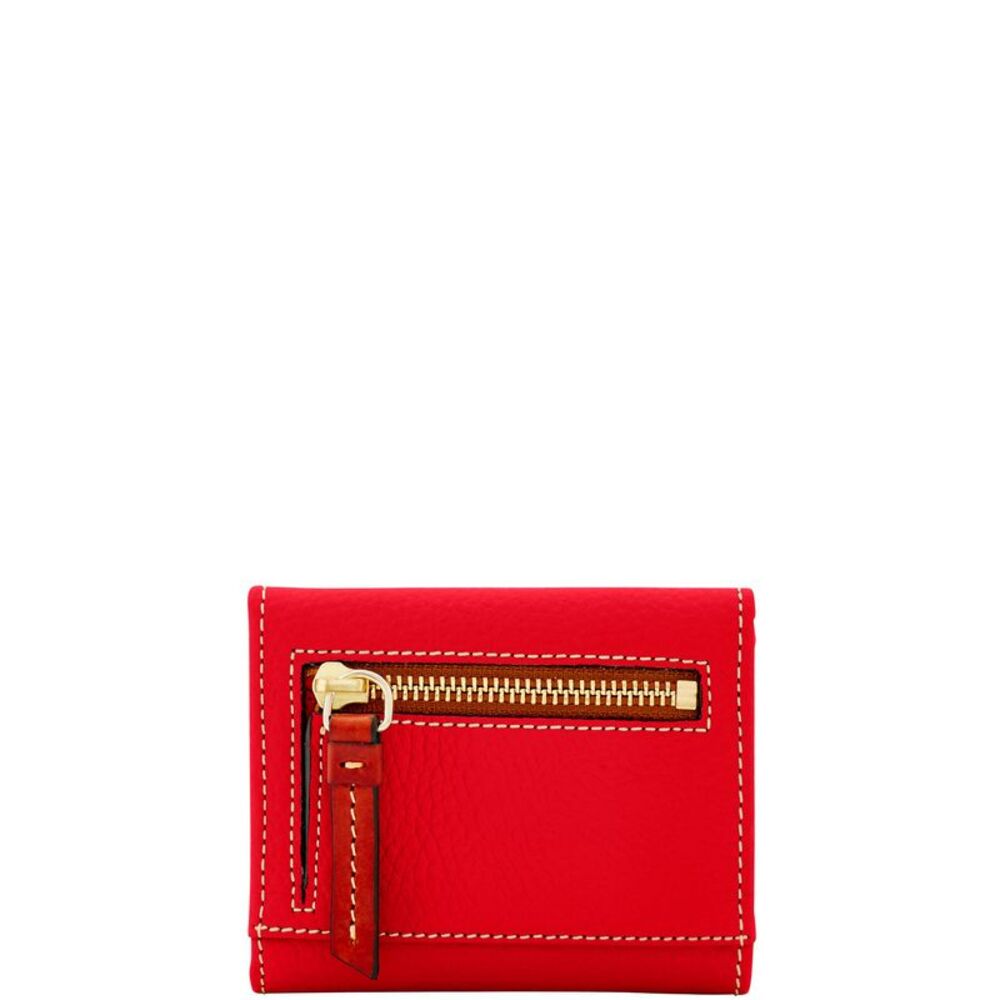 Dooney & Bourke Pebble Grain Small Flap Credit Card Wallet - Red - Picture 4 of 4